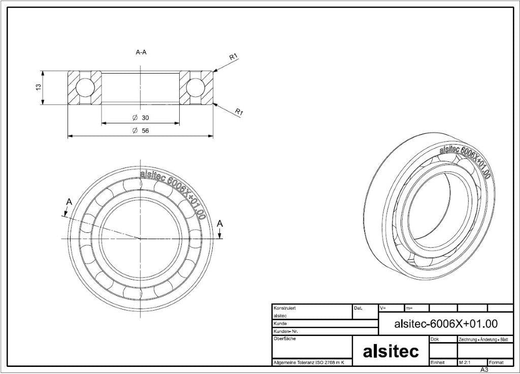 X Übermaß Kugellager 6006X+01.00